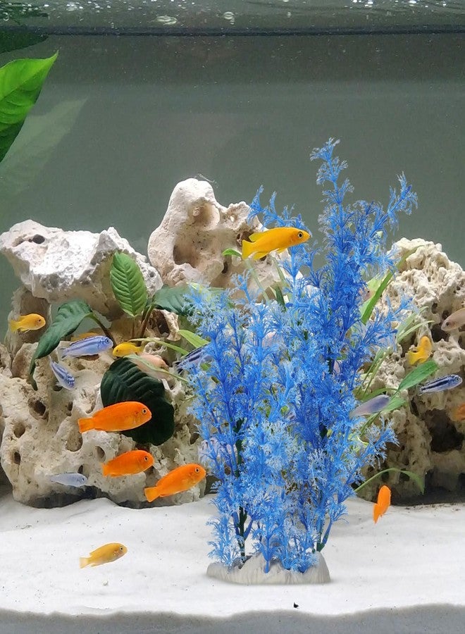 POPETPOP Aquarium Plastic Plants Large-Artificial Plastic Plant Blue Fish Tank Landscape Decoration Big Water Plants Fish Tank Decor - Image 4